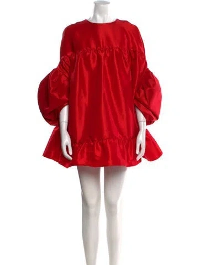 Pre-owned Kika Vargas Silk Mini Dress In Red