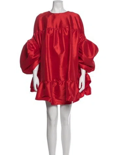 Pre-owned Kika Vargas Silk Mini Dress In Red