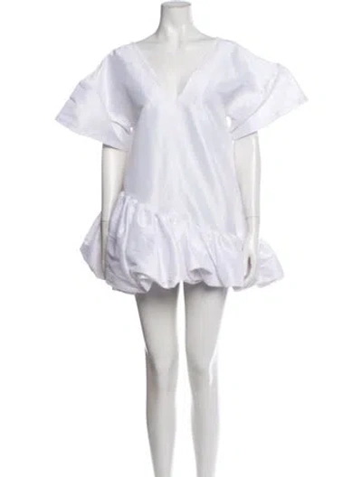 Pre-owned Kika Vargas Silk Mini Dress In White