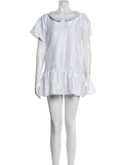 Pre-owned Kika Vargas Silk Mini Dress In White