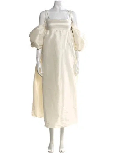 Pre-owned Kika Vargas Square Neckline Knee-length Dress W/ Tags In Neutral