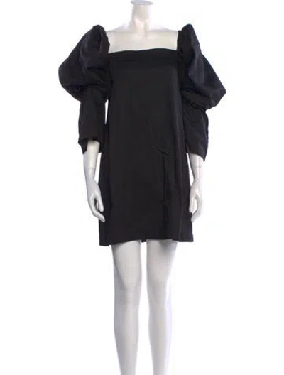 Pre-owned Kika Vargas Square Neckline Mini Dress In Black