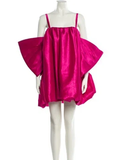 Pre-owned Kika Vargas Square Neckline Mini Dress W/ Tags In Pink