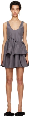 Kika Vargas Ssense Exclusive Gray Valeria Minidress In Gray Nylon