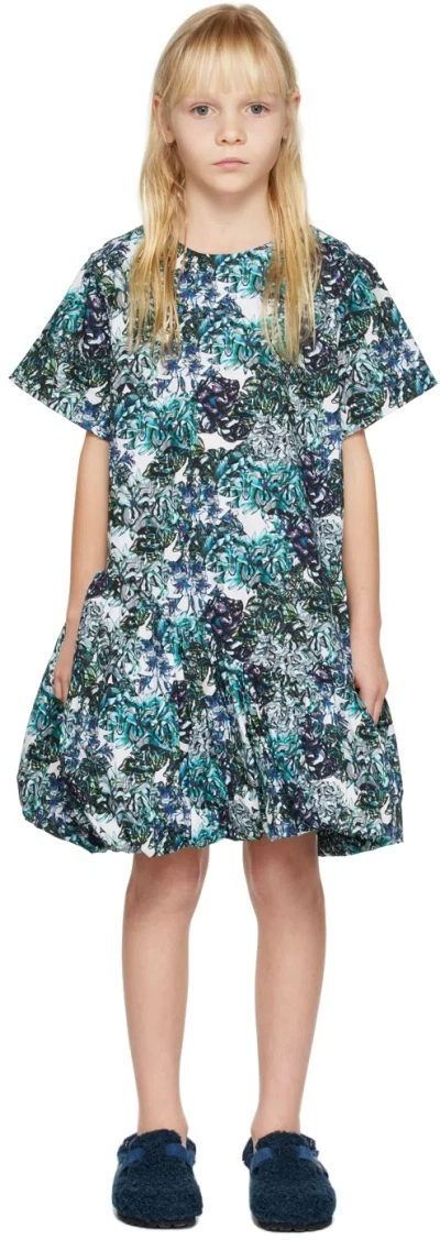 Kika Vargas Ssense Exclusive Kids Blue Gama Dress In Blue Big Marble