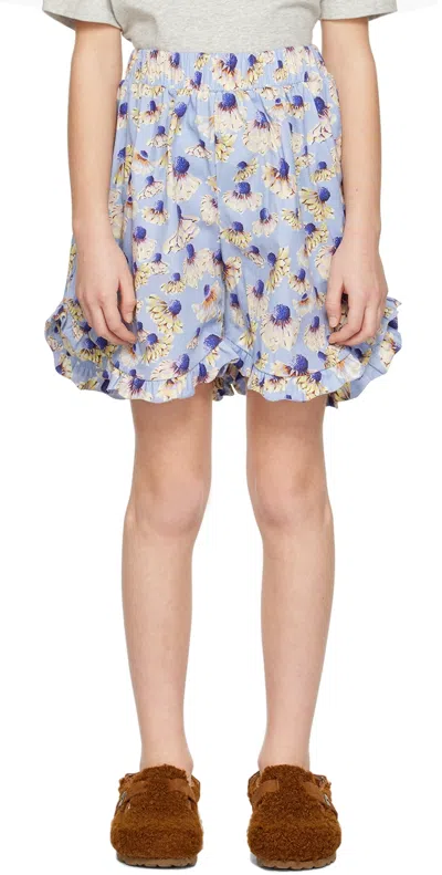 Kika Vargas Ssense Exclusive Kids Blue Shorts In Blue Daises