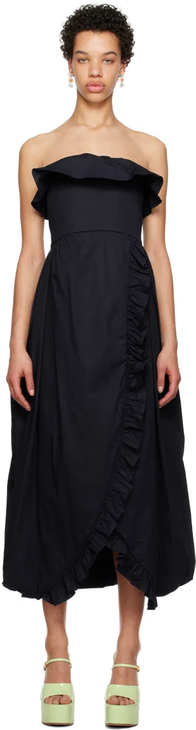 Kika Vargas Ssense Exclusive Navy Sylvia Maxi Dress