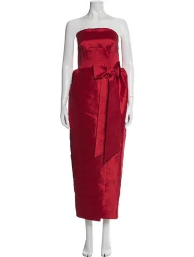 Pre-owned Kika Vargas Strapless Long Dress W/ Tags In Red