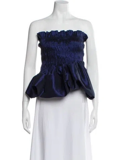 Pre-owned Kika Vargas Strapless Top In Blue