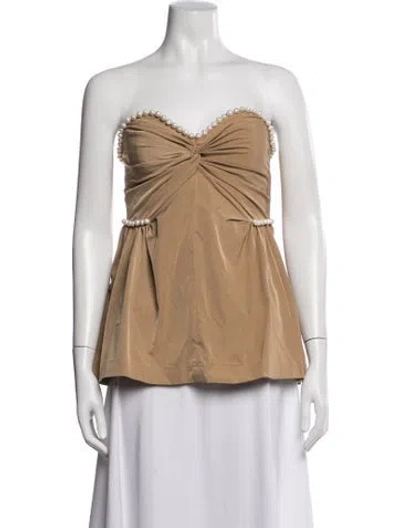 Pre-owned Kika Vargas Strapless Top In Neutrals
