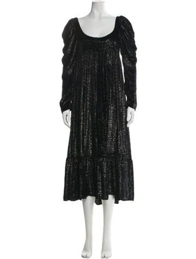 Pre-owned Kika Vargas Striped Long Dress In Multi