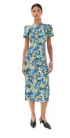 Kika Vargas Sygne Dress Olive In Green