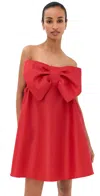 Kika Vargas Tammy Taffeta Dress Red In Red