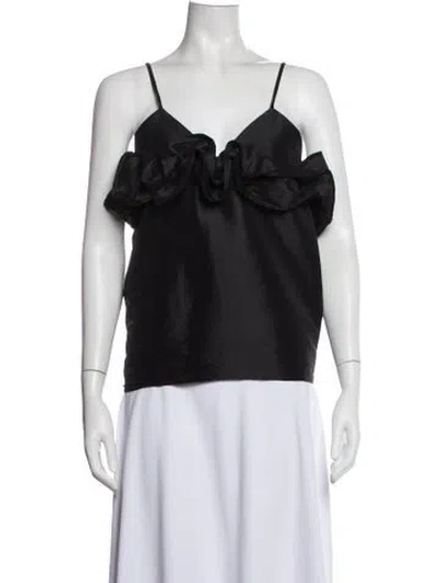 Pre-owned Kika Vargas V-neck Sleeveless Top In Black