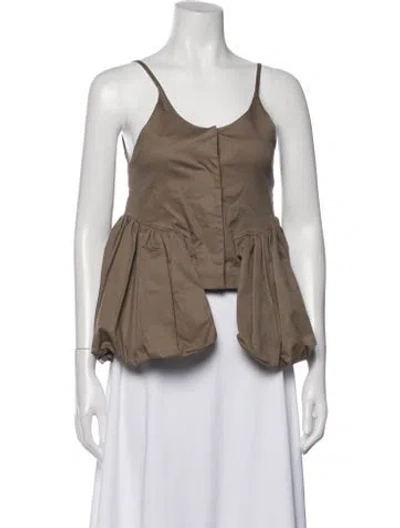 Pre-owned Kika Vargas V-neck Sleeveless Top In Brown