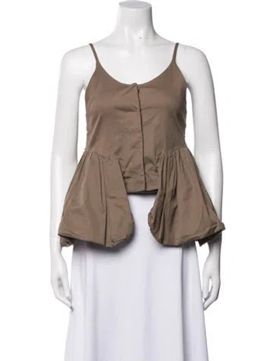 Pre-owned Kika Vargas V-neck Sleeveless Top In Neutrals