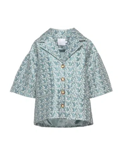 Kika Vargas Woman Jacket Pastel Blue Size S Silk, Polyester, Elastic Fibres