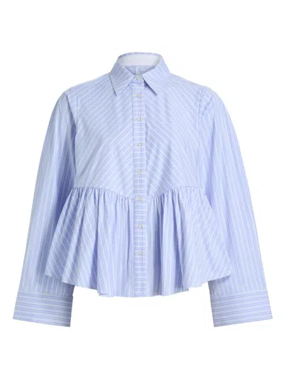 Kika Vargas Ambika Top In Blue Stripes