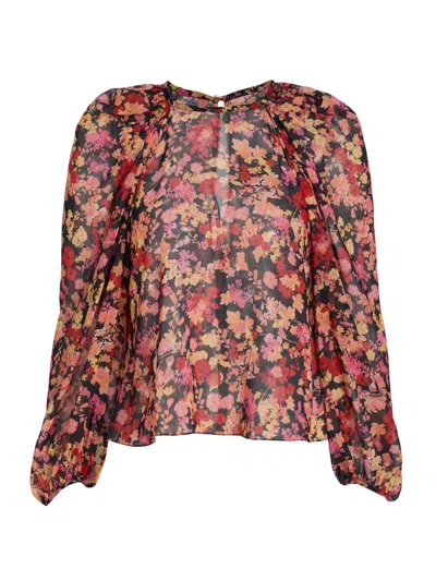 Kika Vargas Women's Hitomi Floral Chiffon Linen Top In Multi