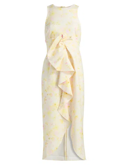 Kika Vargas Women's Liv Peony Ruffle Midi-dress In Neutral