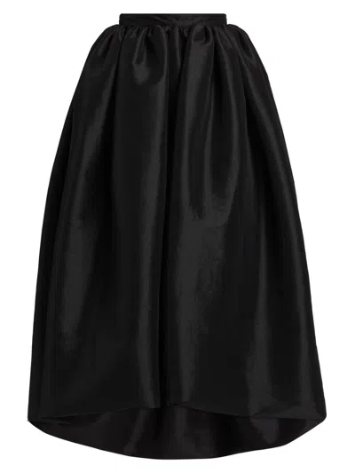 Kika Vargas Women's Nina Taffeta Midi-skirt In Black