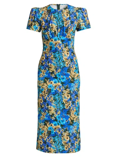 Kika Vargas Women's Sygne Twill Olive Sakura Dress In Blue