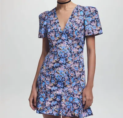 Kika Vargas Zeina Dress In Lavender Garden Twill In Blue