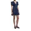 Kika Vargas Zeina Dress In Navy In Blue