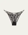 Kiki De Montparnasse All Over Lace Cheeky Low-rise Briefs In Black