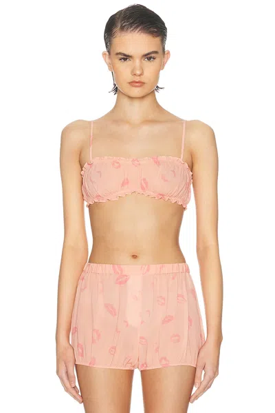 Kiki De Montparnasse Bisou Bisou Bandeau Bra In Pink