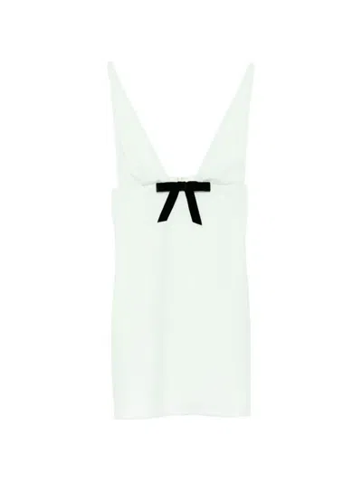 Kiki De Montparnasse Bow V-neck Dress In Green