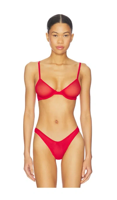 Kiki De Montparnasse Brienne Molded Demi Bra In Red