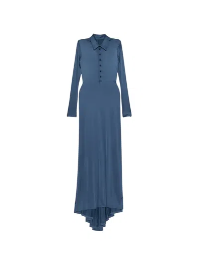 Kiki De Montparnasse Button-down Shirtdress In Blue
