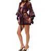 Kiki De Montparnasse Camille Kimono Robe In Cassis