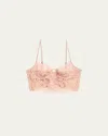 Kiki De Montparnasse Camille Scalloped Lace Longline Bra In Sand