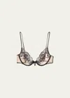 KIKI DE MONTPARNASSE CEZANNE EMBROIDERED MESH DEMI BRA