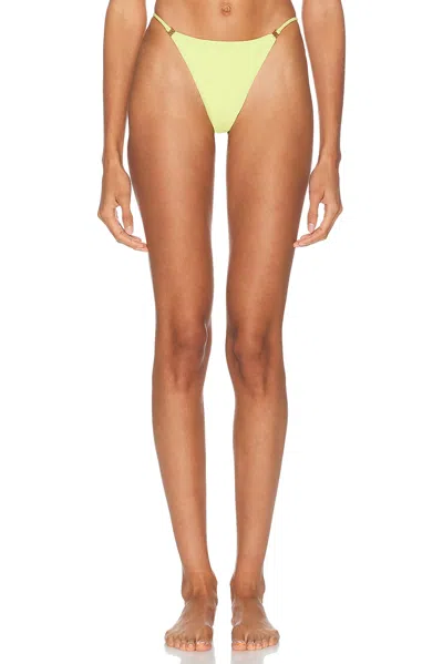 Kiki De Montparnasse Coeur Triangle Bikini Bottom In Yellow
