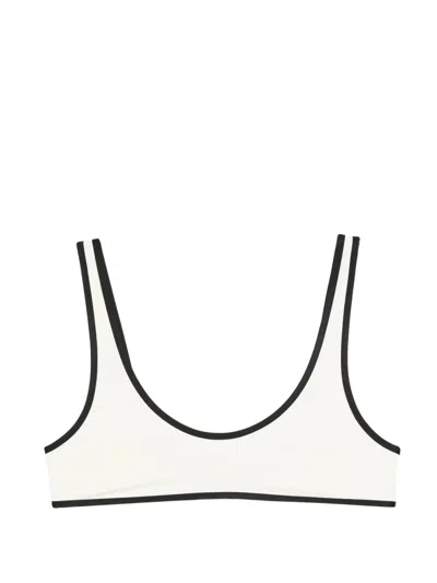 Kiki De Montparnasse Contrast Bikini Top In White