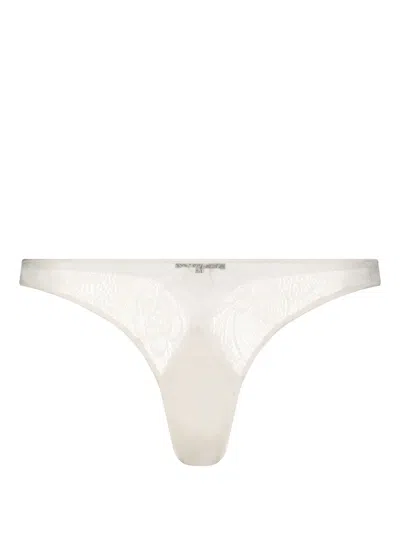 Kiki De Montparnasse Coquette Lace Thong In White