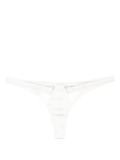 Kiki De Montparnasse Coquette Silk Thong In White