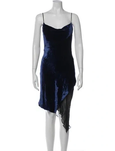 Pre-owned Kiki De Montparnasse Cowl Neck Mini Dress In Blue