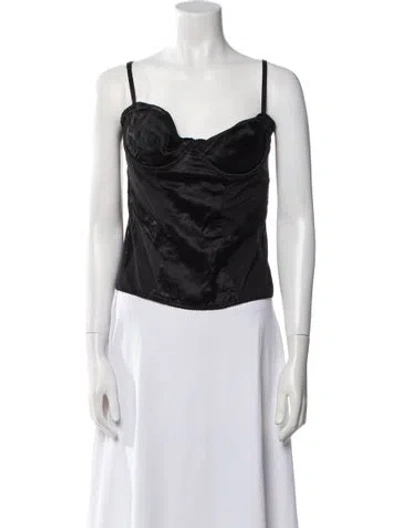 Pre-owned Kiki De Montparnasse Cowl Neck Sleeveless Crop Top In Black