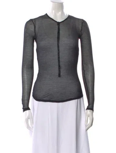 Pre-owned Kiki De Montparnasse Crew Neck Long Sleeve Top In Gray