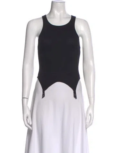 Pre-owned Kiki De Montparnasse Crew Neck Sleeveless Bodysuit In Black