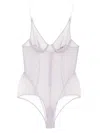 Kiki De Montparnasse Crochet Bodusuit In Purple