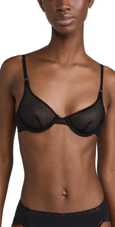 Kiki De Montparnasse Crochet Demi Bra Black