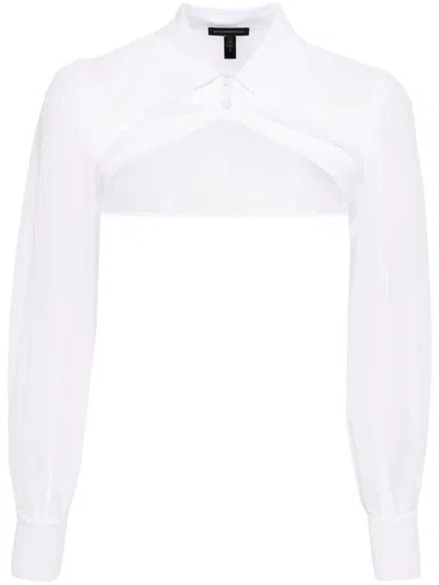 Kiki De Montparnasse Cropped Cotton Shirt In 白色