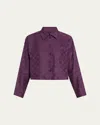 Kiki De Montparnasse Cropped Handcuff Jacquard Pajama Top In Cassis