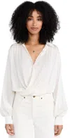 Kiki De Montparnasse Crossover Thong Bodysuit In Ivory