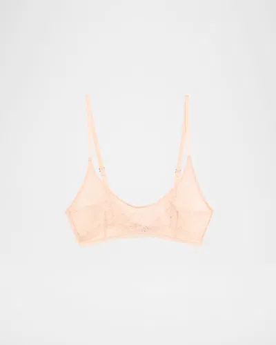 Kiki De Montparnasse Dahlia Floral Lace Soft Bra In Neutral